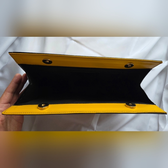 Yellow and Black Clutch Bag - Picture 8 of 11
